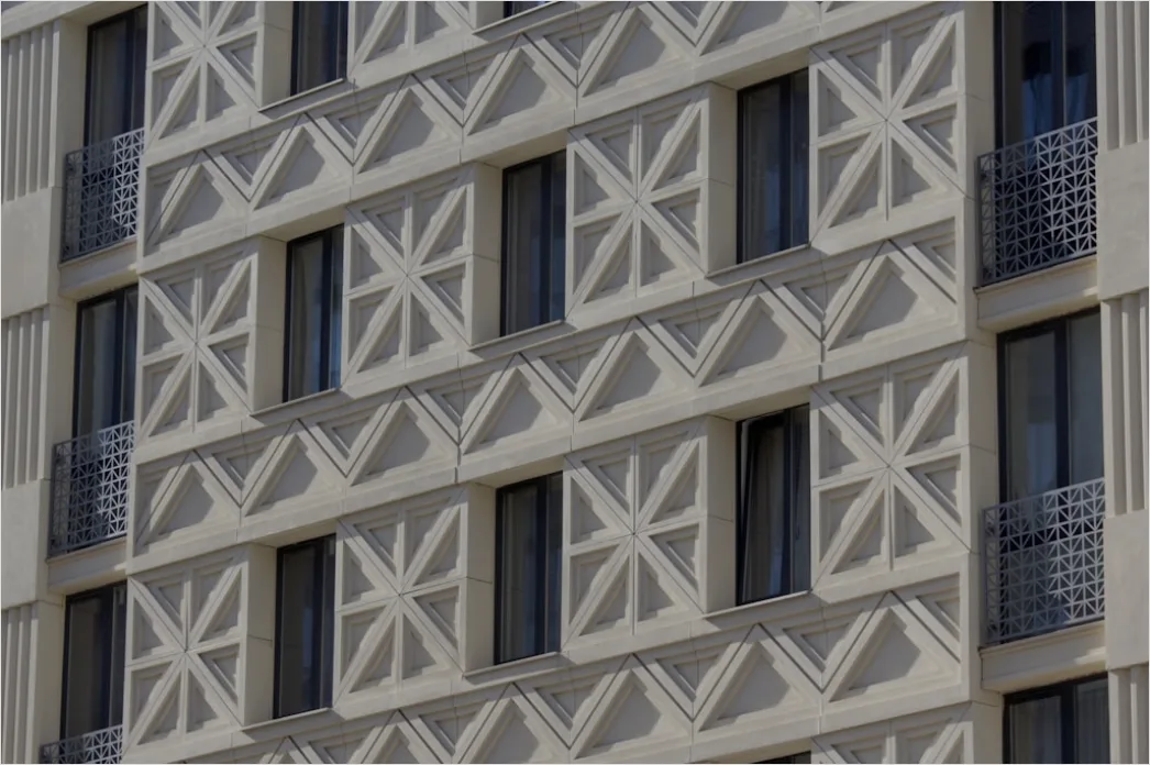 Detail Fassade Mit Balkonen Repetitives Muster Symmetrie Number 2