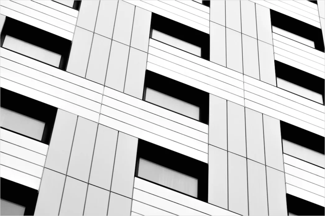 Detail Fassade Mit Balkonen Repetitives Muster Symmetrie Number 11