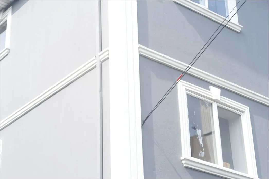 Detail Fassade Mit Balkonen Repetitives Muster Symmetrie Number 16