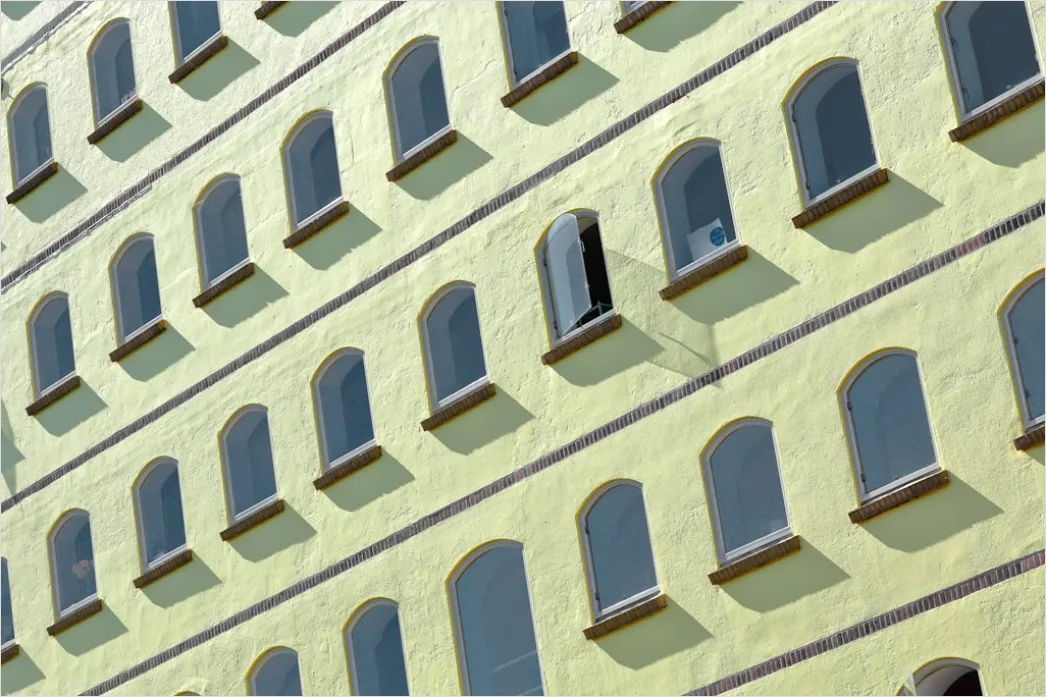 Detail Fassade Mit Balkonen Repetitives Muster Symmetrie Number 8