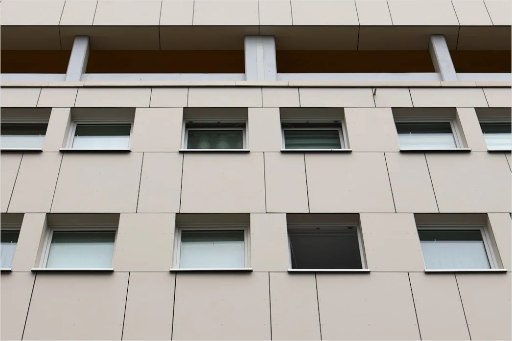 Detail Fassade Mit Balkonen Repetitives Muster Symmetrie Number 9