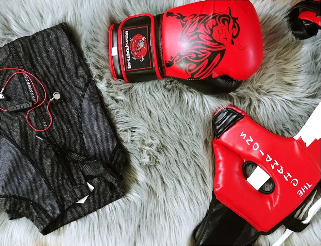 Hanteln Und Fitnesshandschuhe Flat Lay Foto 3a82