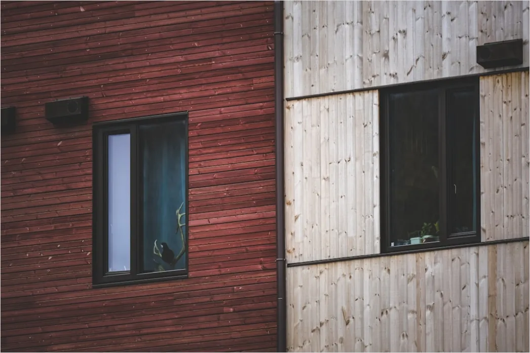 Detail Holzlamellen Fassade Schattenmuster Modern Außen Number 11