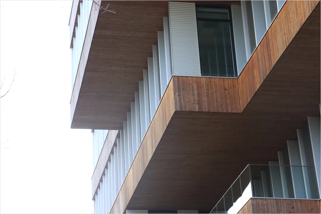Detail Holzlamellen Fassade Schattenmuster Modern Außen Number 12