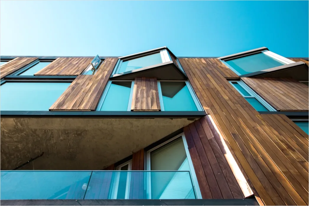 Detail Holzlamellen Fassade Schattenmuster Modern Außen Number 15