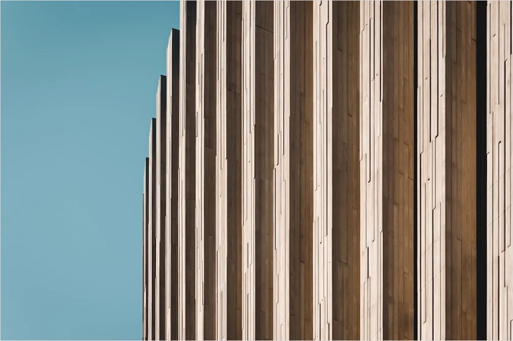 Detail Holzlamellen Fassade Schattenmuster Modern Außen Number 20