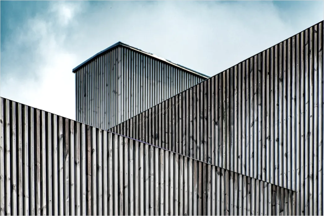 Detail Holzlamellen Fassade Schattenmuster Modern Außen Number 5