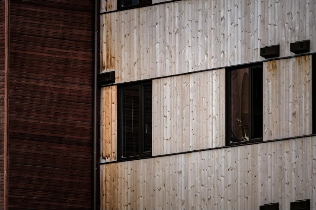 Detail Holzlamellen Fassade Schattenmuster Modern Außen Number 8