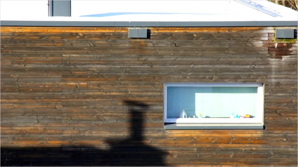 Detail Holzlamellen Fassade Schattenmuster Modern Außen Number 10
