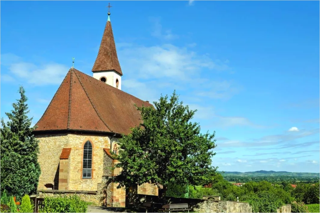 Detail Kirche Turmspitze Gegen Blauen Himmel Detail Number 16
