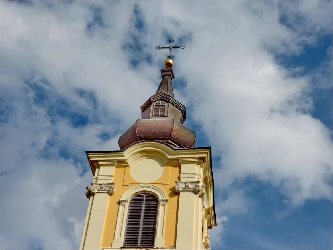 Detail Kirche Turmspitze Gegen Blauen Himmel Detail Number 6