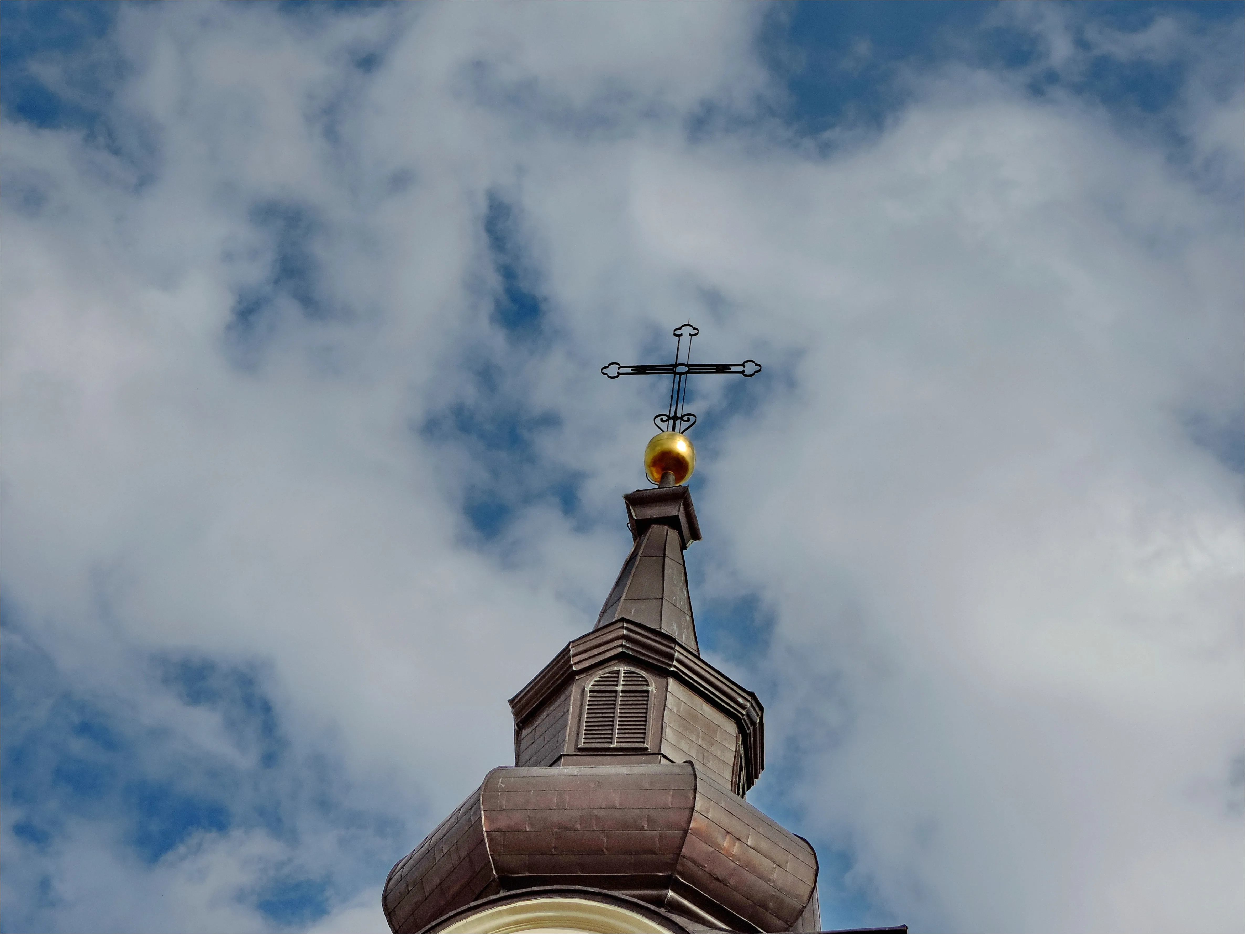 Detail Kirche Turmspitze Gegen Blauen Himmel Detail Number 7
