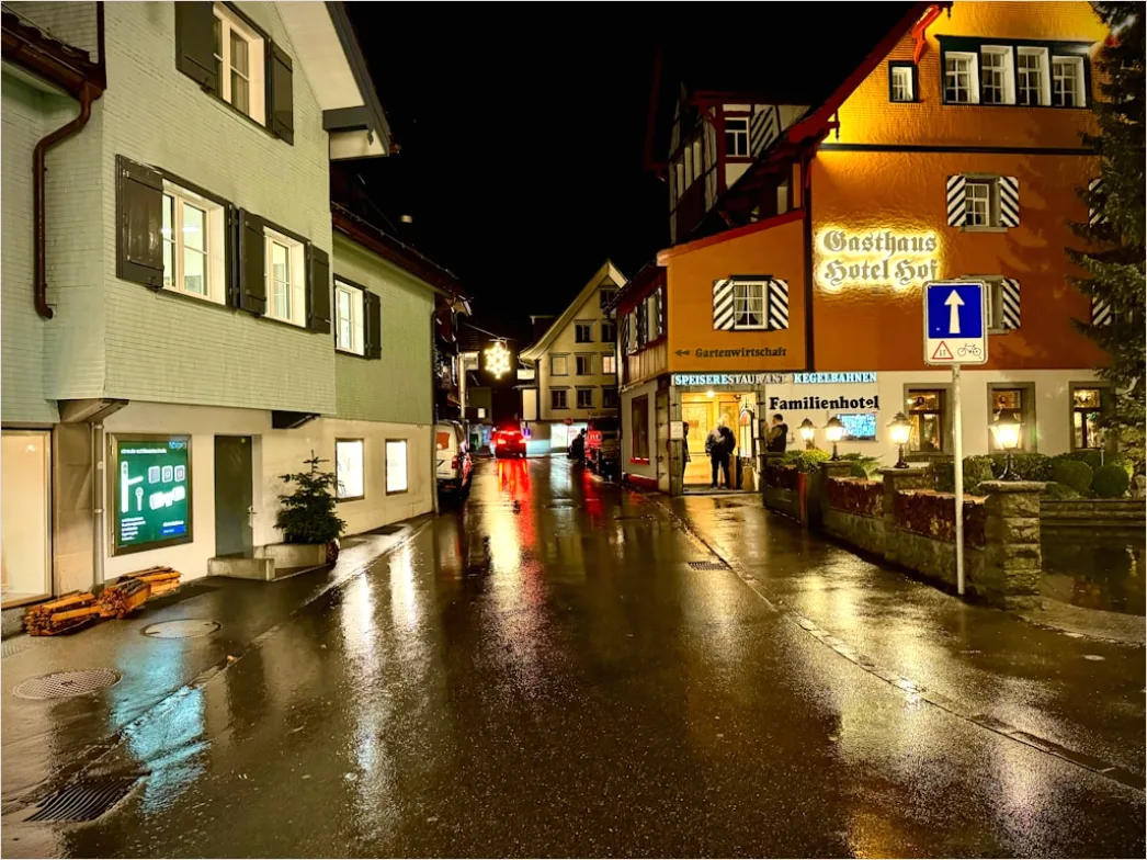 Detail Kopfsteinpflaster Straße Regen Spiegelung Abends Number 9