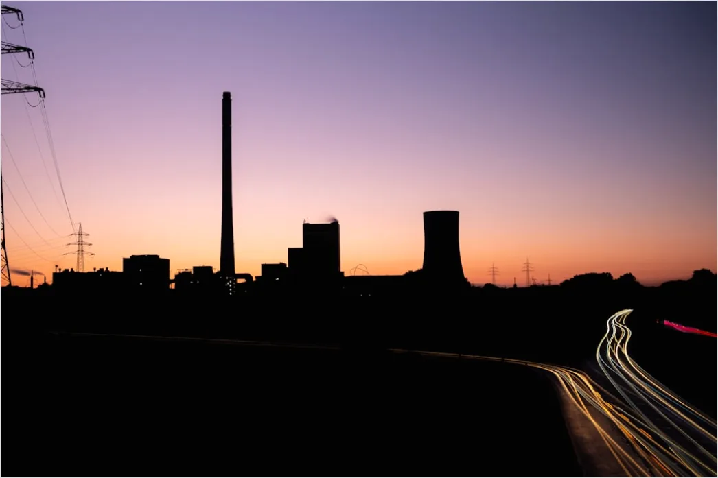 Kraftwerk Industriearchitektur Sonnenuntergang Dramatisch 5cc9
