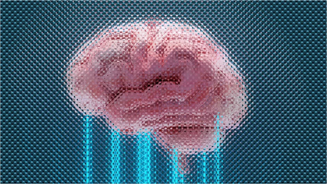 Kuenstliche Intelligenz Konzept Bild Mit Leuchtenden Datenlinien