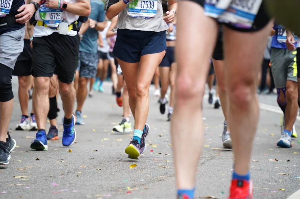Detail Marathon Ziel Einlauf Foto Jubel Number 7