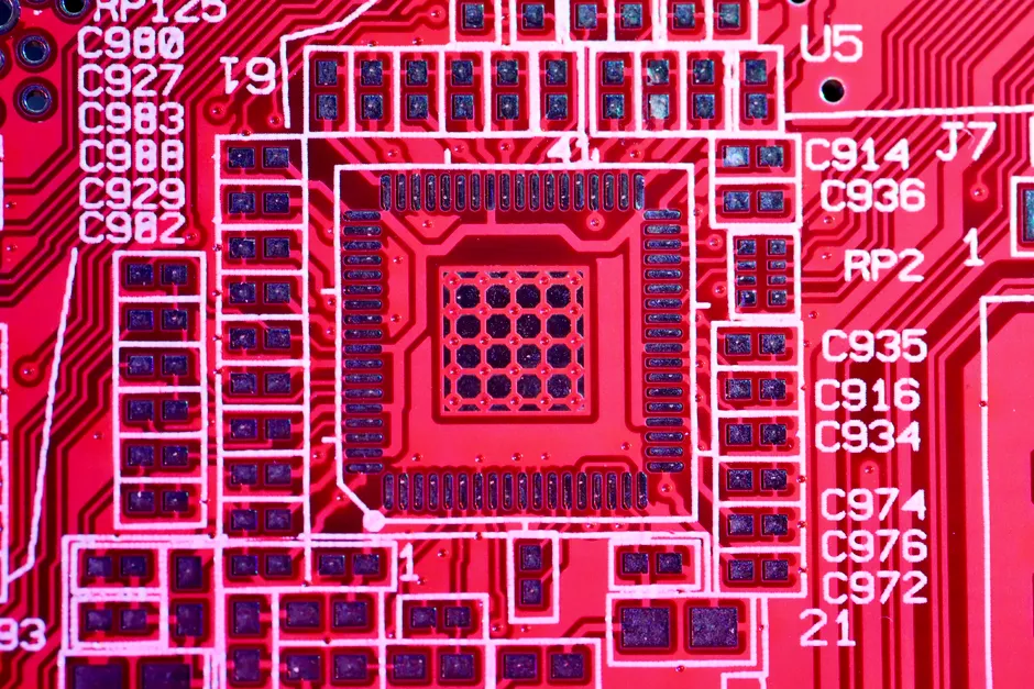 Detail Mikrochip Makro Nahaufnahme Leiterbahnen Number 12