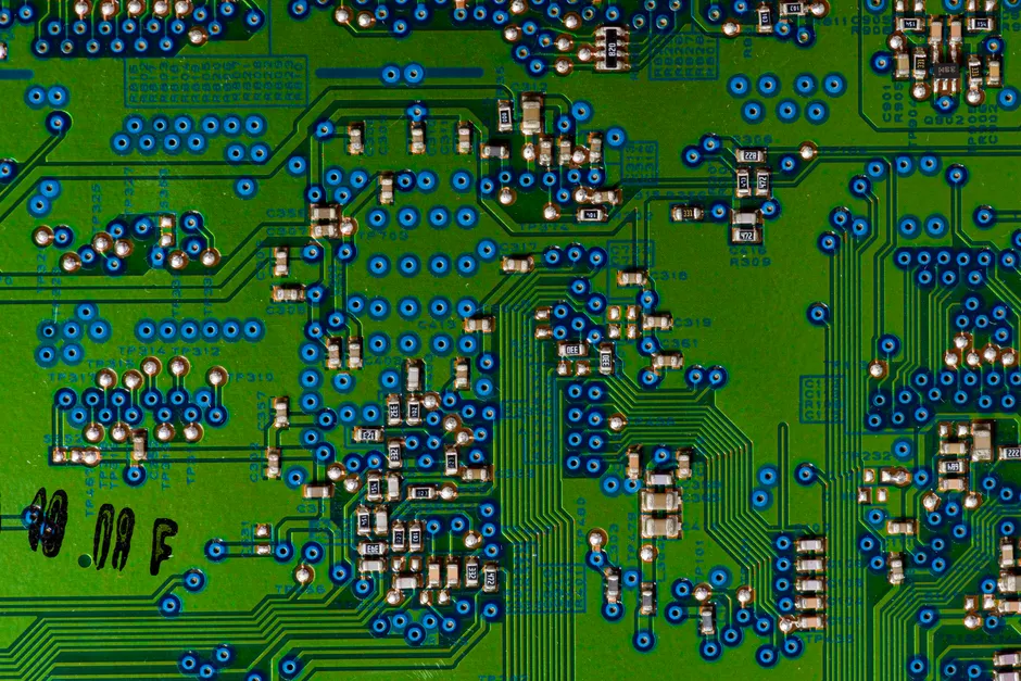 Detail Mikrochip Makro Nahaufnahme Leiterbahnen Number 14