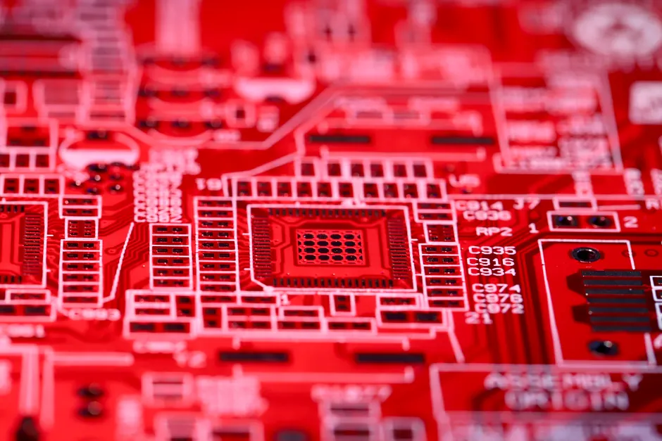 Detail Mikrochip Makro Nahaufnahme Leiterbahnen Number 18
