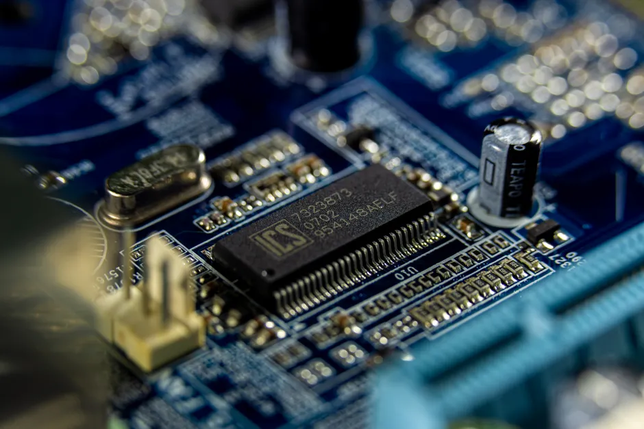 Detail Mikrochip Makro Nahaufnahme Leiterbahnen Number 3