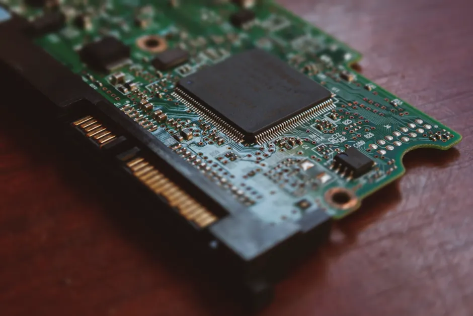 Detail Mikrochip Makro Nahaufnahme Leiterbahnen Number 6
