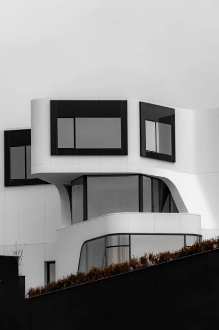 Minimalistische Architektur Weisse Fassade Flachdach F577