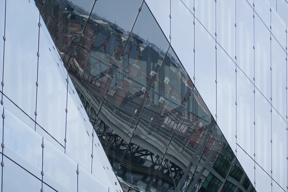 Detail Moderne Architektur Glasfassade Spiegelung Stadtzentrum Number 2