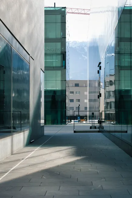 Detail Moderne Architektur Glasfassade Spiegelung Stadtzentrum Number 14