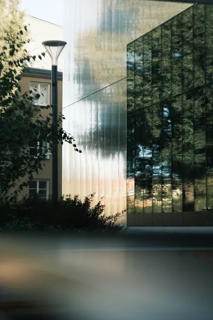 Detail Moderne Architektur Glasfassade Spiegelung Stadtzentrum Number 20