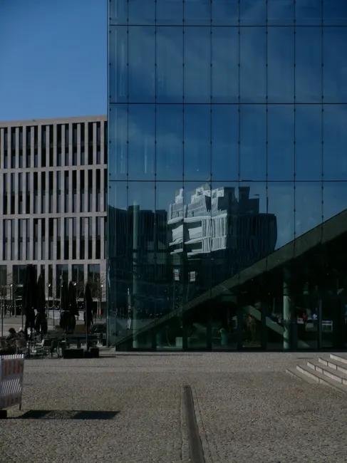 Detail Moderne Architektur Glasfassade Spiegelung Stadtzentrum Number 3
