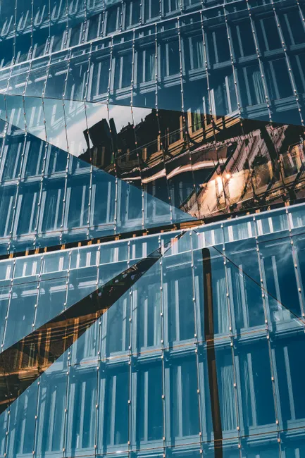 Detail Moderne Architektur Glasfassade Spiegelung Stadtzentrum Number 9