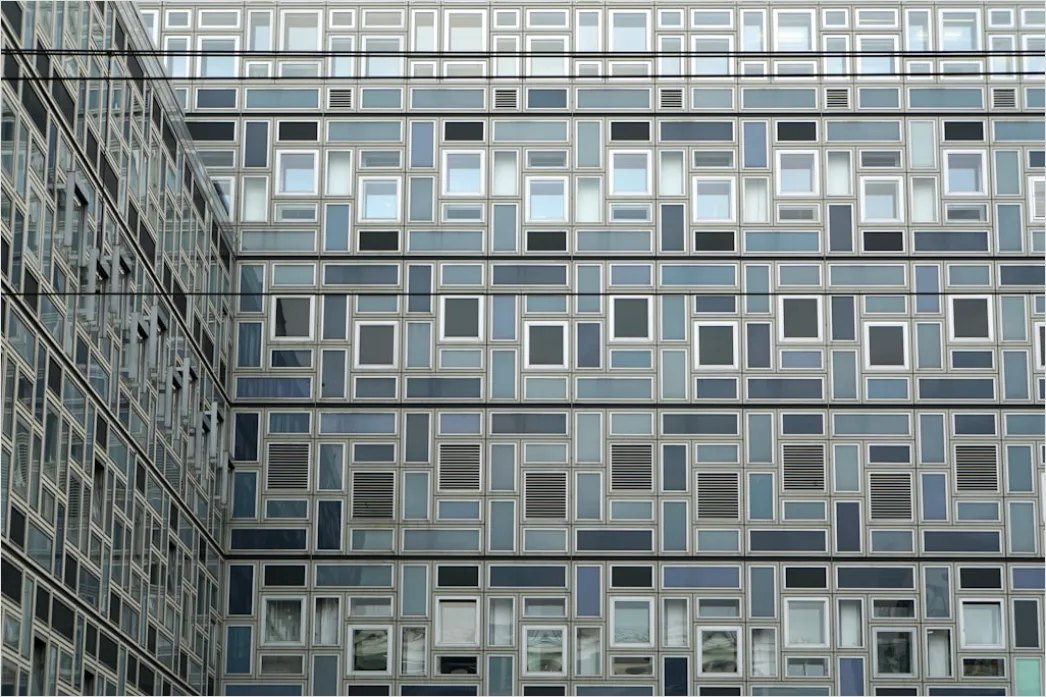 Detail Moderne Fassade Abstrakt Muster Repetitiv Number 6