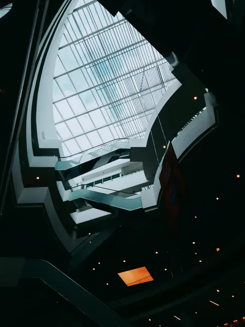Detail Moderne Lobby Glasdach Lichtdurchflutet Innenraum Number 13