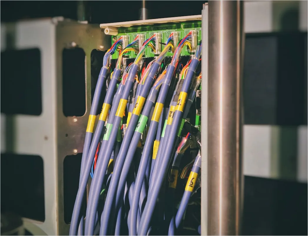 Detail Netzwerk Switch Kabel Patchpanel Nahaufnahme Foto Number 10