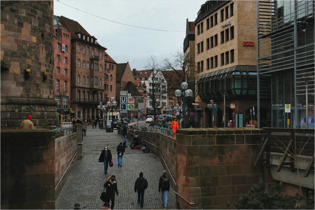 Nuernberg Altstadt Fachwerk Gasse Stimmung 14dc