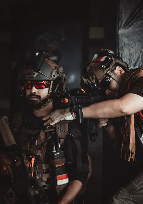Detail Op Team Im Einsatz Unscharfer Hintergrund Number 10