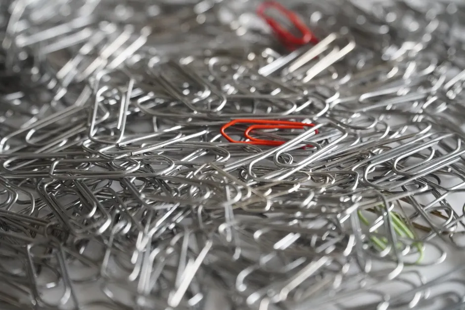 Detail Papierclip Makro Nahaufnahme Metall Number 7