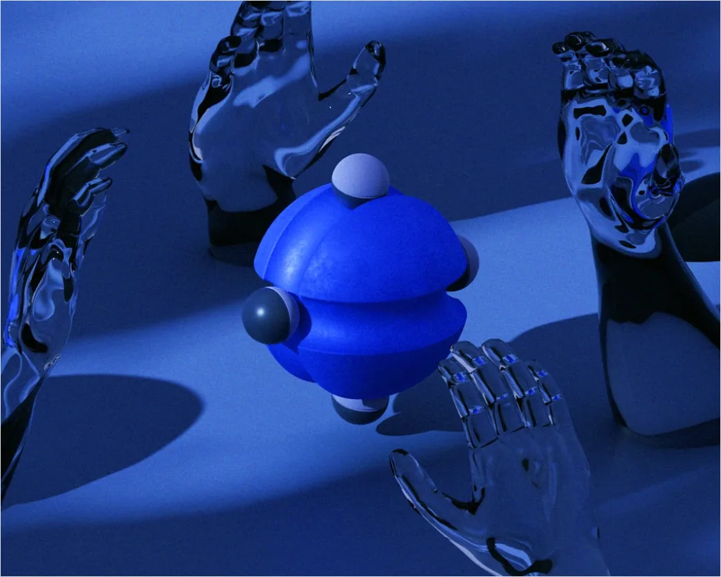 Detail Roboter Hand Berührt Touchscreen Interface Foto Blau Number 12