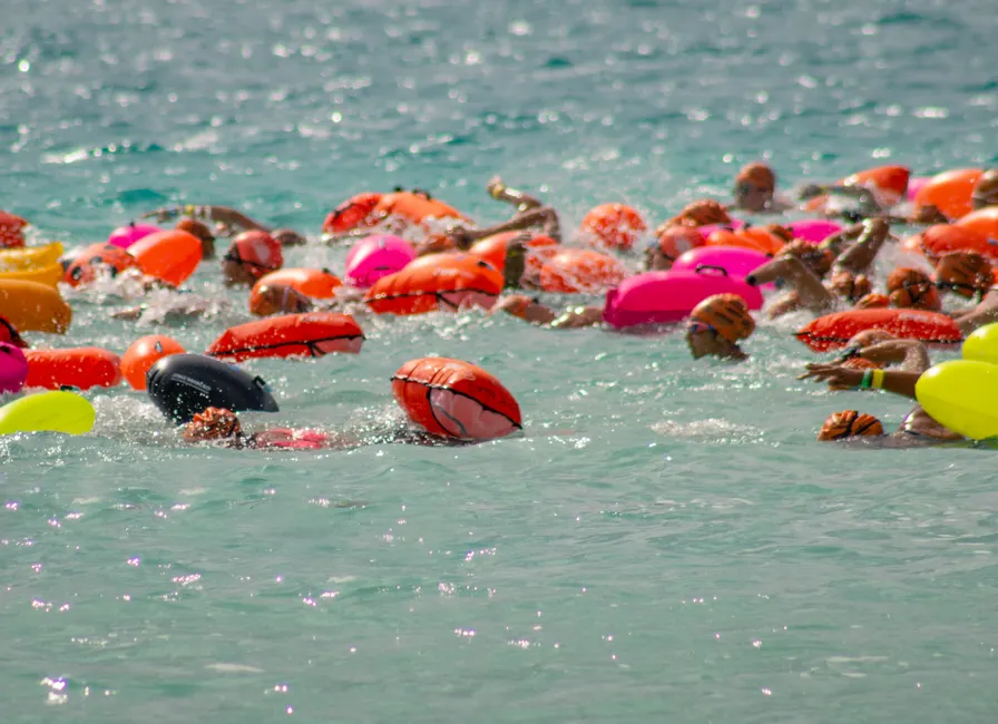 Detail Triathlon Schwimmen Start Gruppe Foto Number 18