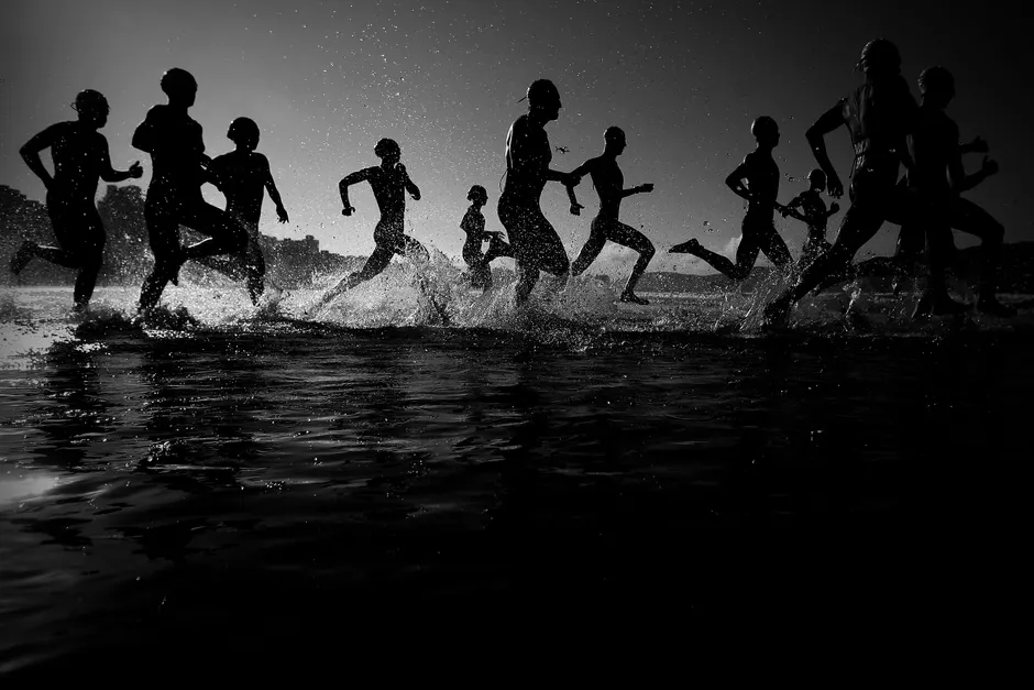 Detail Triathlon Schwimmen Start Gruppe Foto Number 19