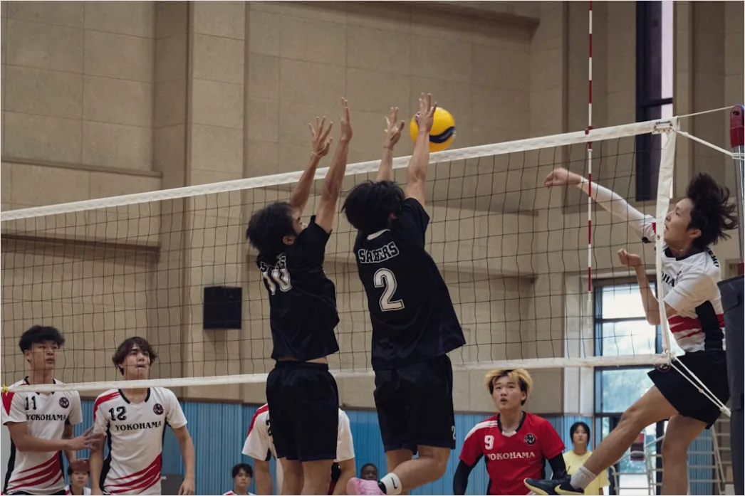 Volleyball Block Am Netz Foto Befc