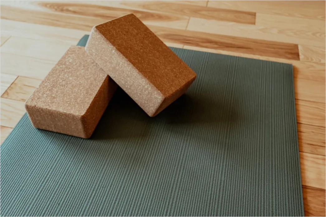 Yoga Matte Block Gurt Flat Lay Foto 0283
