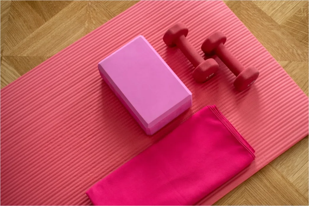 Detail Yoga Matte Block Gurt Flat Lay Foto Number 2