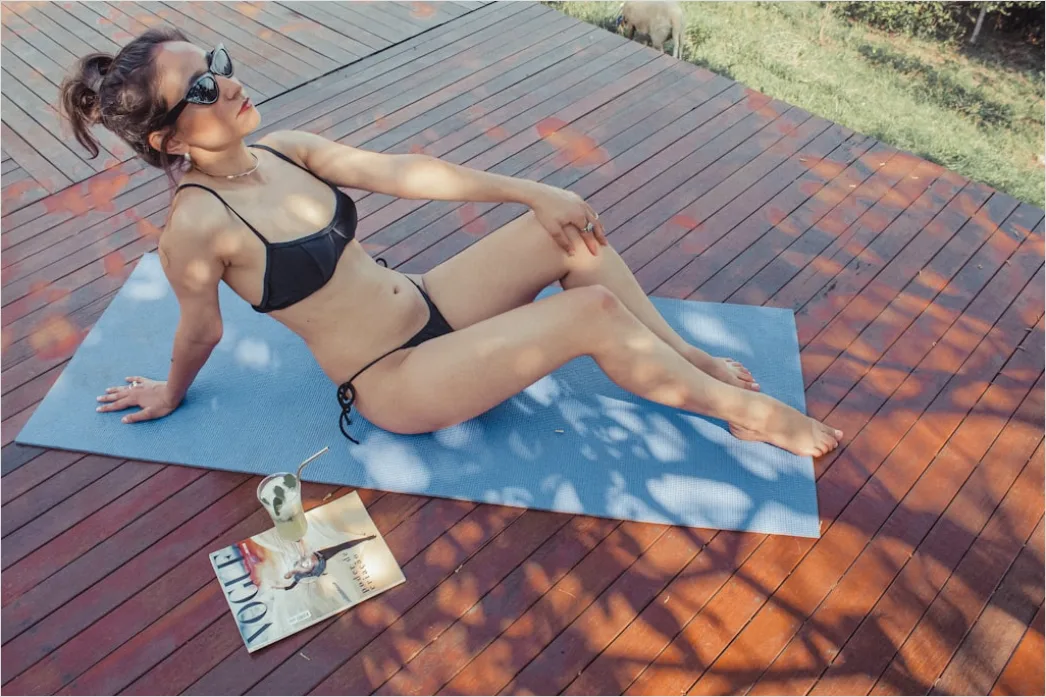 Detail Yoga Matte Block Gurt Flat Lay Foto Number 10