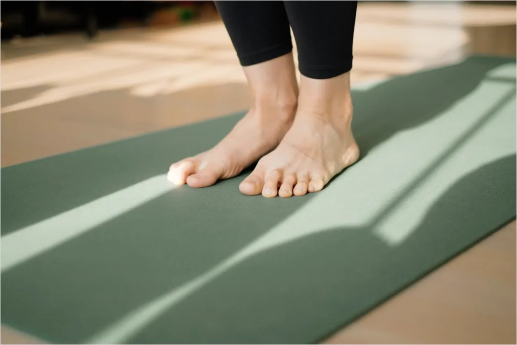 Yoga Matte Zuhause Flat Lay Foto Dfb5