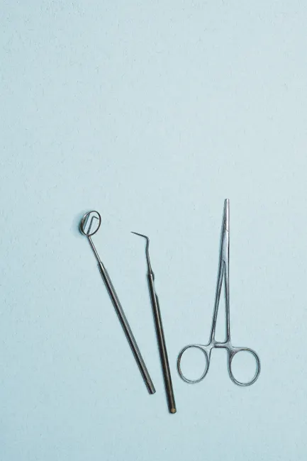 Detail Zahnreinigung Instrumente Auf Tablett Flat Lay Number 2