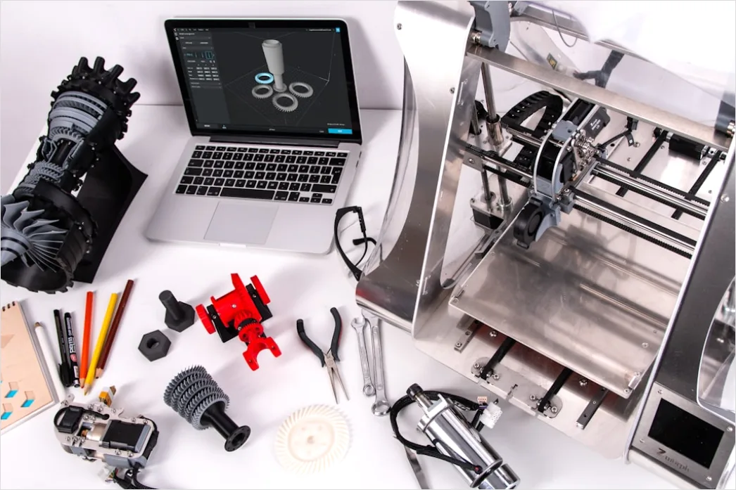 3d Gedruckter Prototyp Auf Werkbank Foto Makro