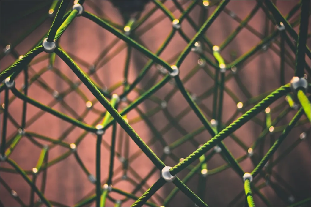 Blockchain Netzwerk Konzept Leuchtende Knoten Hintergrund Bild