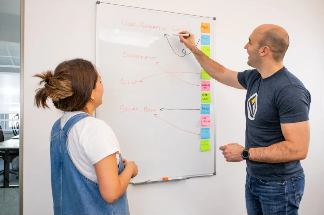 Detail Brainstorming Session Kreative Ideen Am Whiteboard Foto Number 18