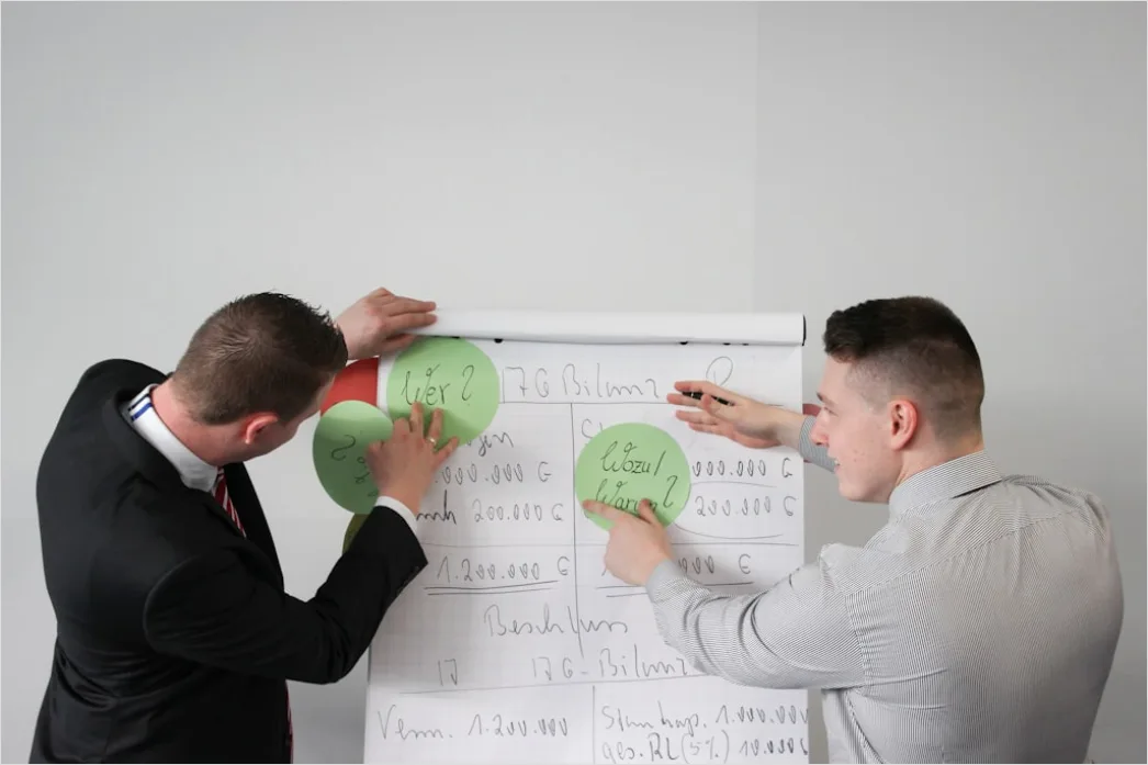 Detail Brainstorming Session Kreative Ideen Am Whiteboard Foto Number 19